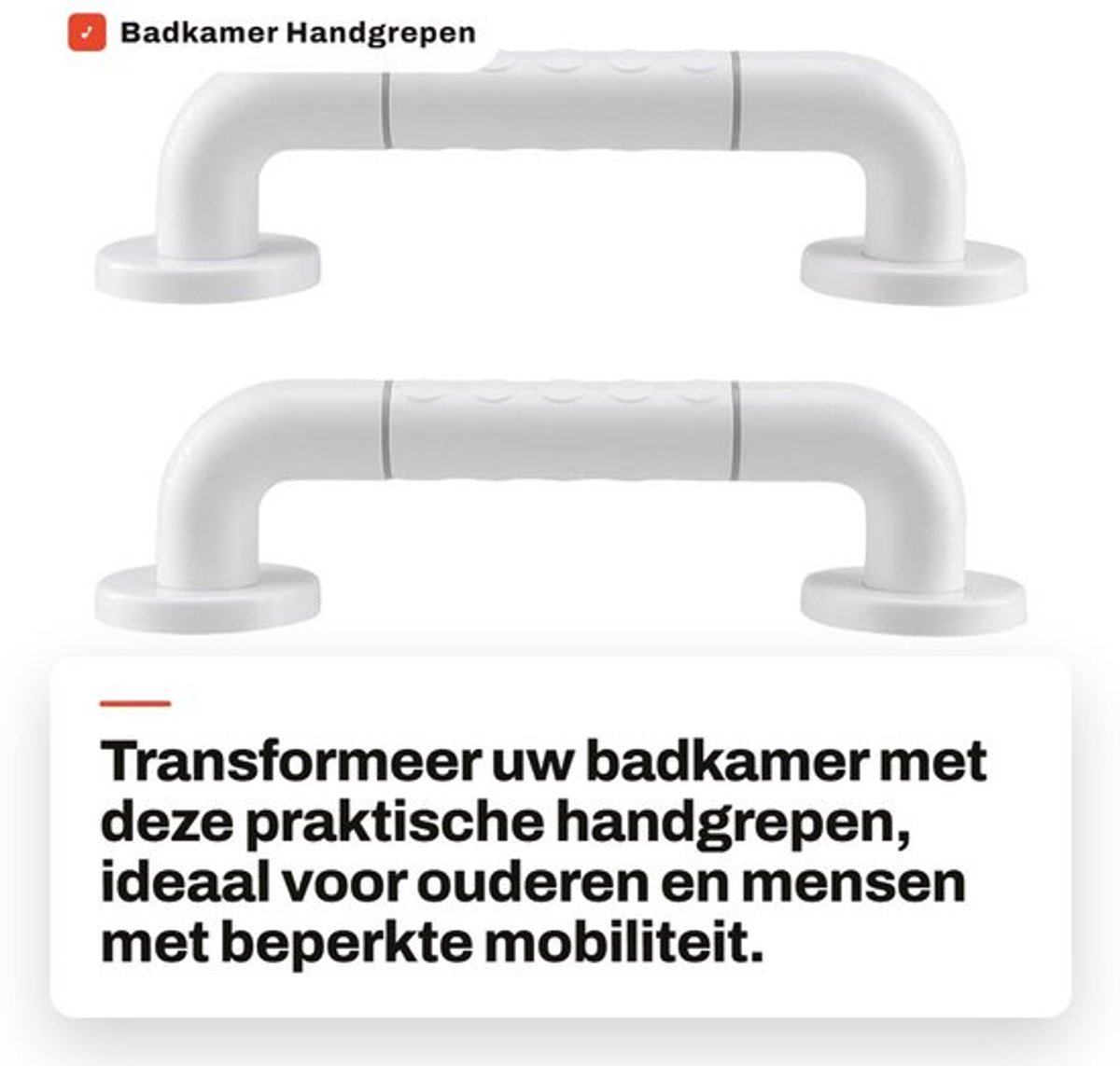 Handgrepen 30 cm - Antislip Grip - Lichtgevende Ringen - Roestvrij Staal - Handgrepen voor Badkamer - Probleemloze Installatie - Badhandgrepen