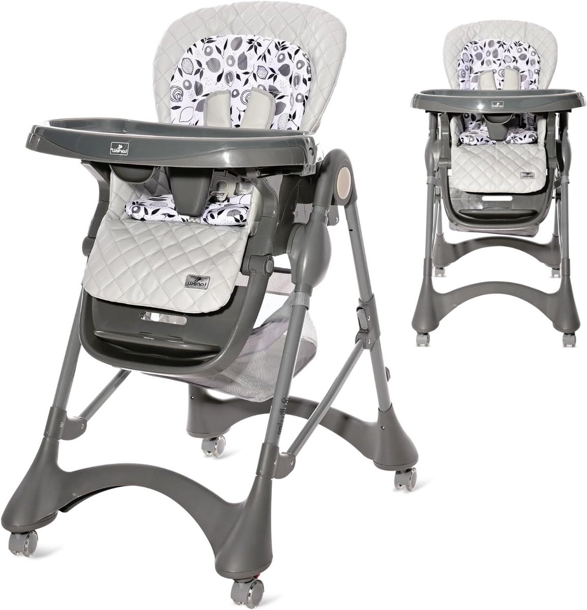 Kinderstoel Bellissimo - Baby eetstoel - Samen Eten - Verstelbaar en Inklapbaar - 9.2 kg - Lichtgrijs