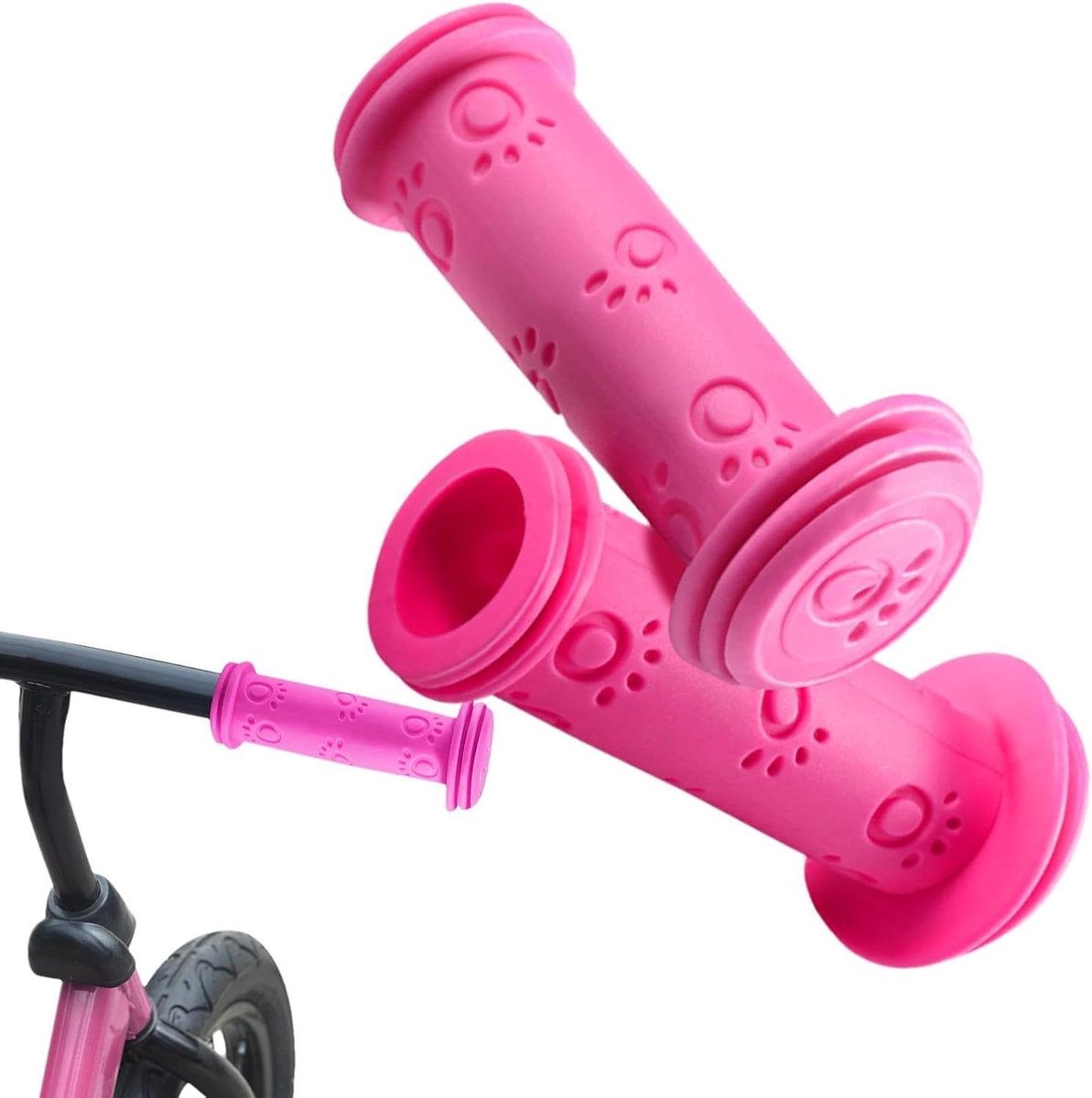 Kinderfietsstuurgrepen - Fiets handvatten - Veilig Fietsen - Antislip Zachte Grip - 10 cm Lengte - Roze