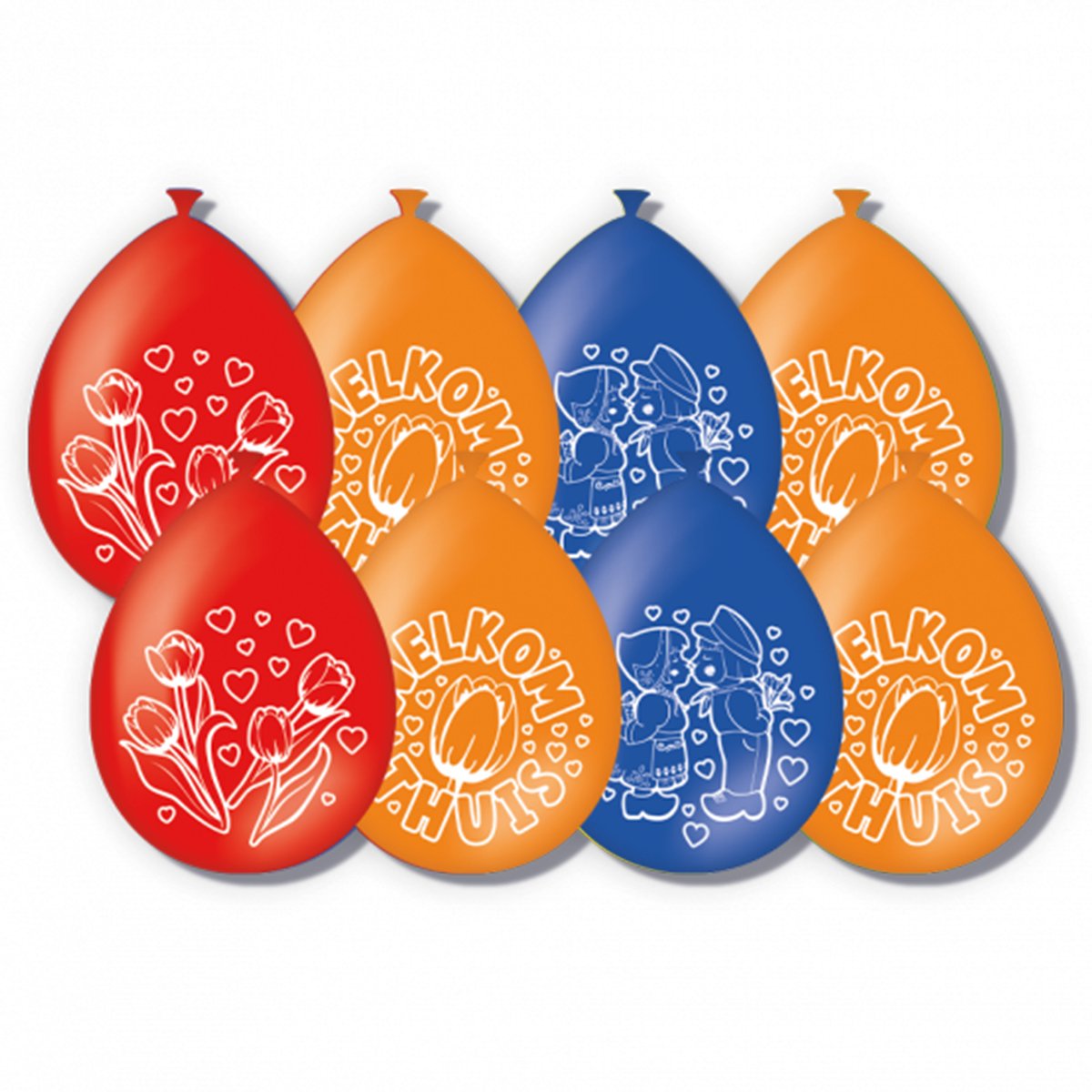BTH – Welkom Thuis Latex ballonnen – Feest Versiering – Welkom Thuis Decoratie – Nederlandse Vlag – Themafeest – 8 stuks