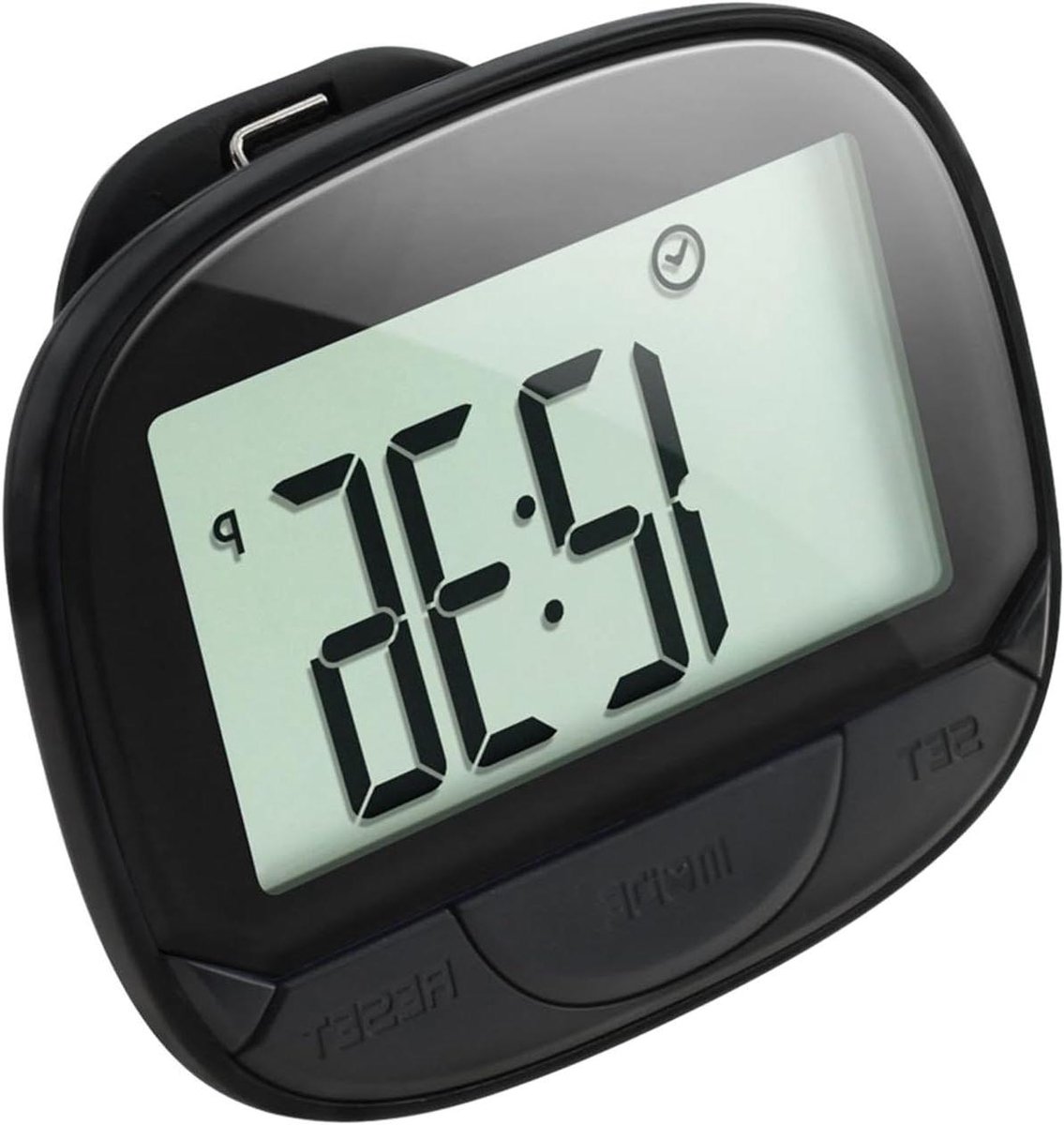 Digitale Stappenteller Clip - Fitness Tracker Klok - Activiteiten Meten - Groot LCD Scherm - 55 mm Scherm - Zwart