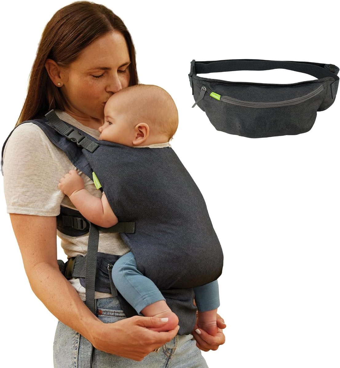 Baby Draagzak - Baby Carrier - Reizen met Baby - 2-in-1 Draagposities - 5.5-18 kg - Grijs