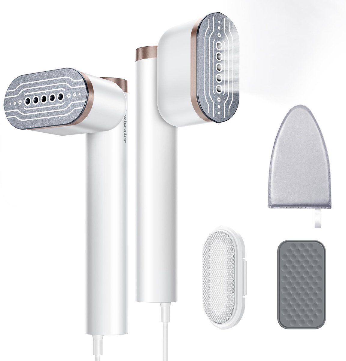 SnelShoppen - Draagbare Stoomstrijkijzer 1200W met Handstoomborstel - Snel Opwarmen in 20 Sec - Horizontale en Verticale Stoom - 120ml Capaciteit - Pe