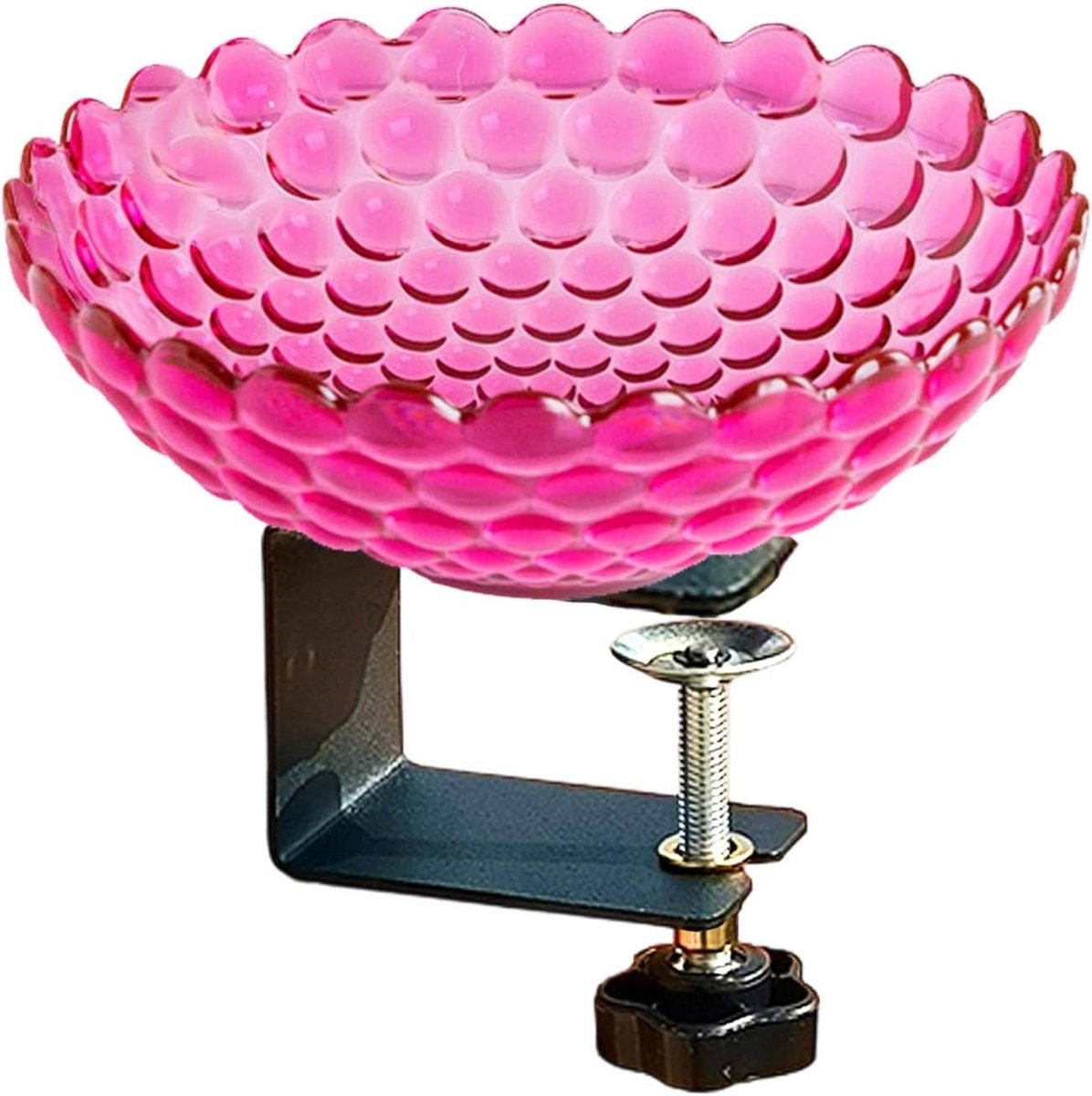Vogelbad Hangend - Vogelbak Balkon - Vogels Voederen - Bloemvorm Design - 17.5 cm Hoog - Roze
