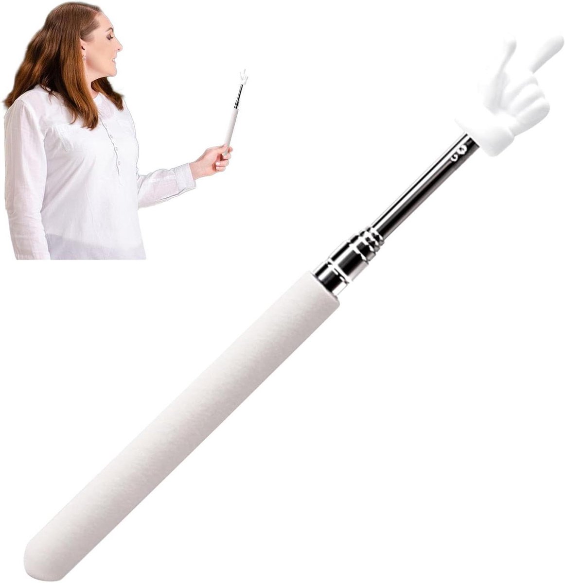Telescopische Handaanwijzer - Leswijzer Vinger Stick - Klas Presenteren - Intrekbaar Ontwerp - 55 cm - Rood