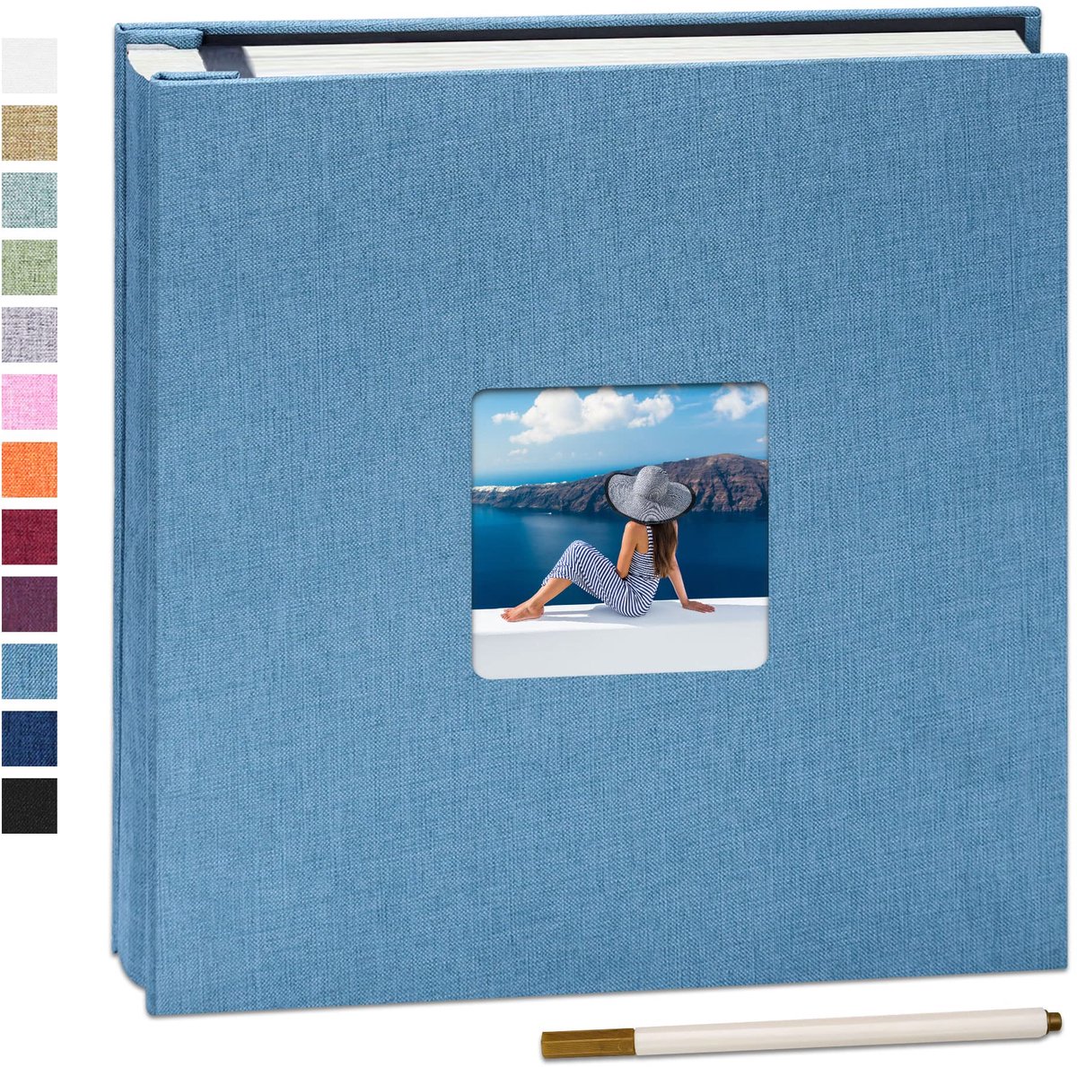 SnelShoppen - Zelfklevend Fotoalbum Linnen Omslag voor 120 Foto's van 10 x 15 cm - Perfect voor Bruiloften, Reizen, Kinderen en Afstuderen - Plakboek