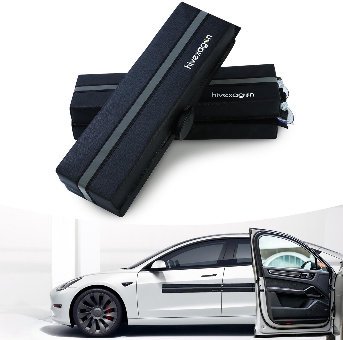 Dailygoods- Autodeurbeschermers tegen deuken - Verwijderbare Kussenbeschermer - PU-leer - Waterdicht - Ingebouwde Magneten - Zacht Schuim - Deurbescherming