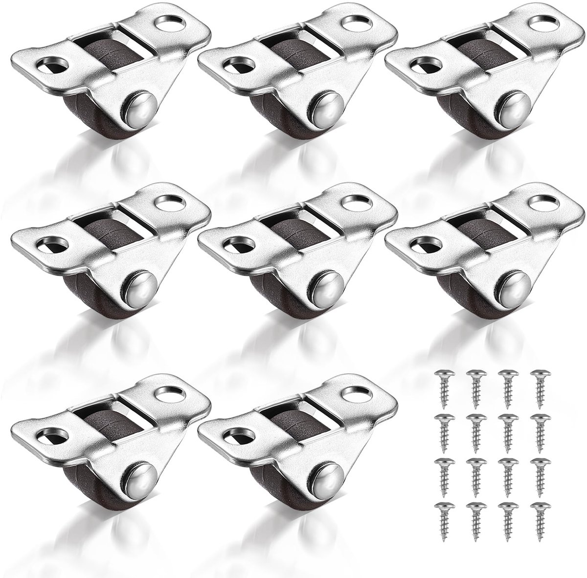 Dailygoods - 8 Stuks 2.5cm Meubels Wieltjes - Zware Duurzame Mini Casters