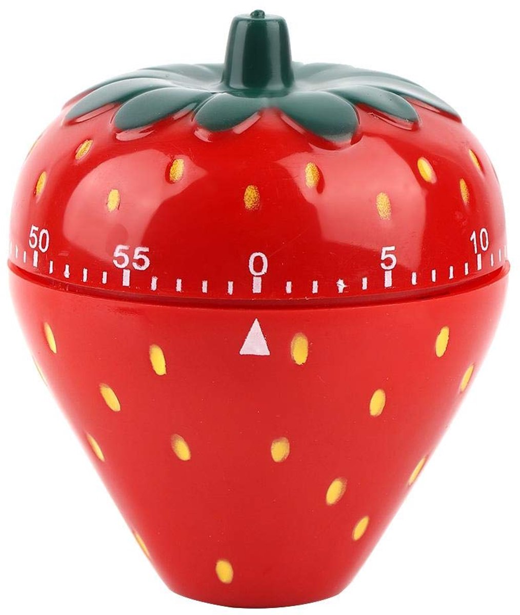 Dailygoods - Aardbeivormige Keukentimer - Mechanische Afteltimer tot 60 minuten