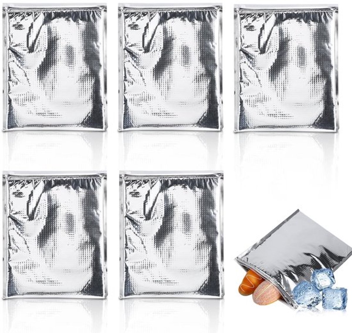- Herbruikbare Isolatiezakken - Thermische Koeltassen - Aluminium Folie - 25x30cm - Duurzaam en Praktisch - Ideaal voor Voedsel - Geschikt ...