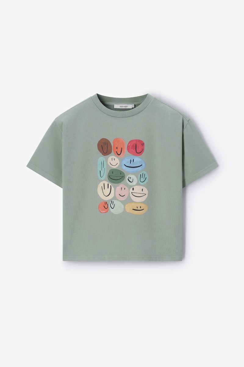 Sissy-Boy - Lichtgroen T-shirt met smileys