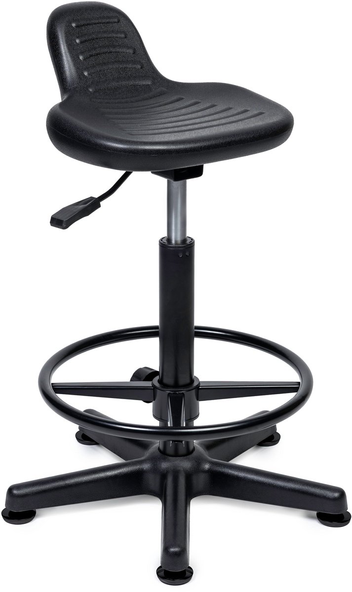 Ergonomische Kassakruk Zwart Standaard (47-60cm) / zonder Voetsteun / Chrome uitvoering