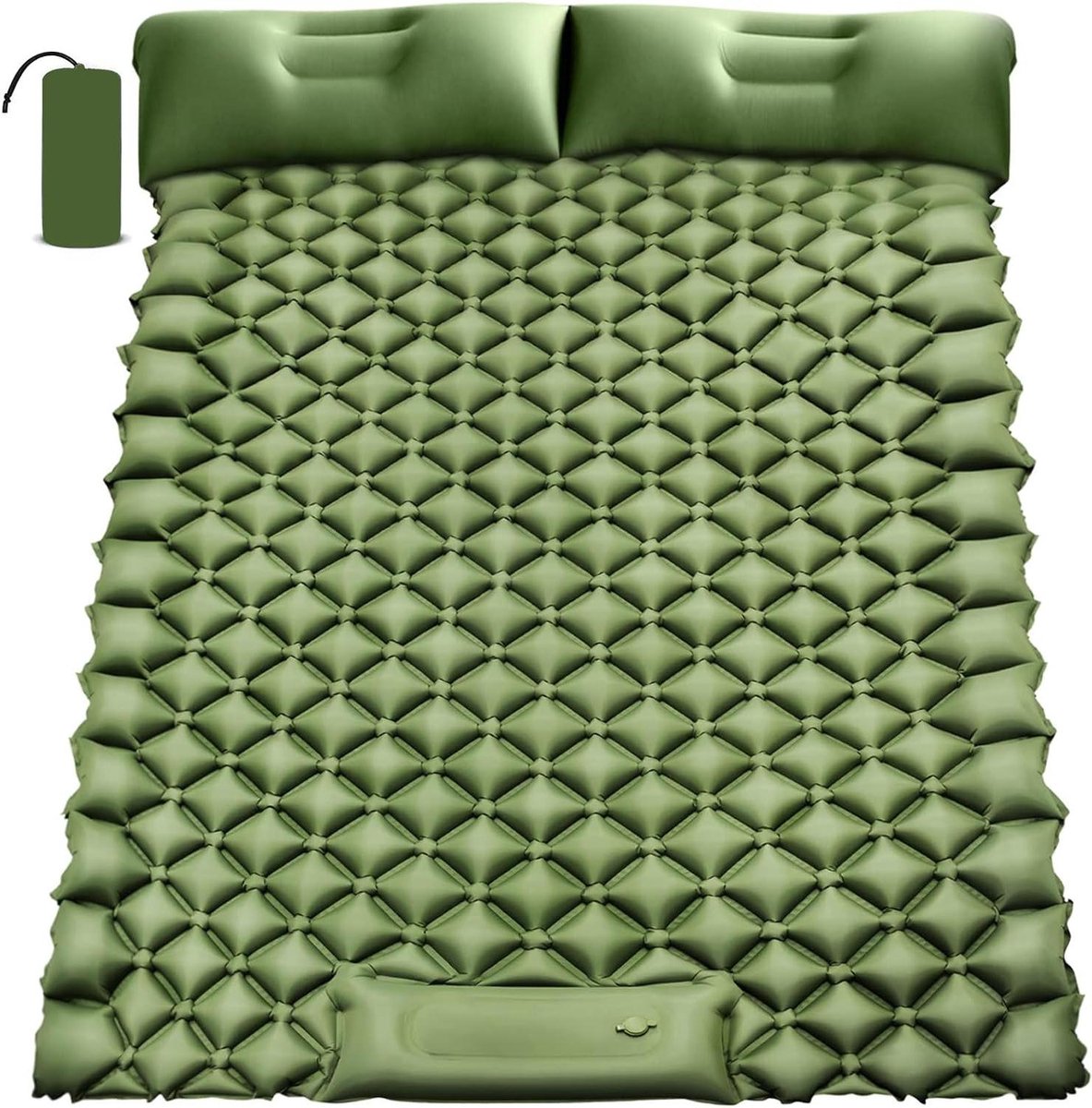 Luchtmatras 2 Persoon - Opblaasbare Matras Kampeer - Buiten Slapen - Ingebouwde Voetpomp - 2 persoons - Blauw