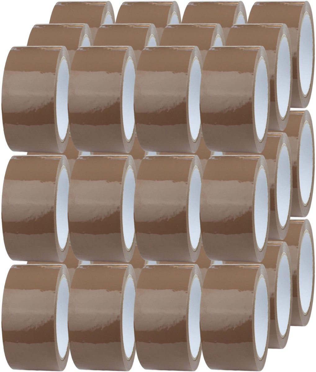 SnelShoppen - Bruine Verpakkingstape 36 x Rollen - 48 mm x 66 m - Geluidsarm Plakband voor Pakketten, Kisten en Verhuizen - Sterke Plakband voor Thuis