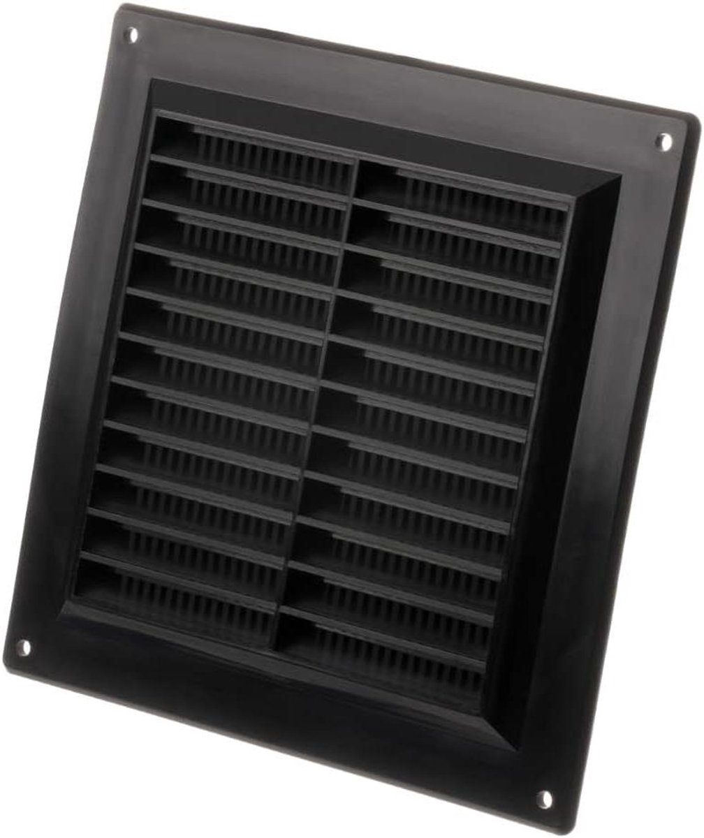 Ventilatierooster - Rooster Insectenbescherming - Ventilatie Verbeteren - Met Insectenwering - 150x150mm - Zwart
