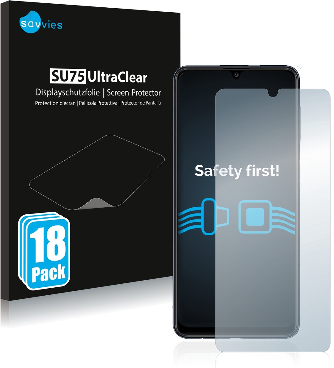 Savvies - Screenprotector voor Samsung Galaxy M32 - Folie Beschermfolie transparant 18 Stuks