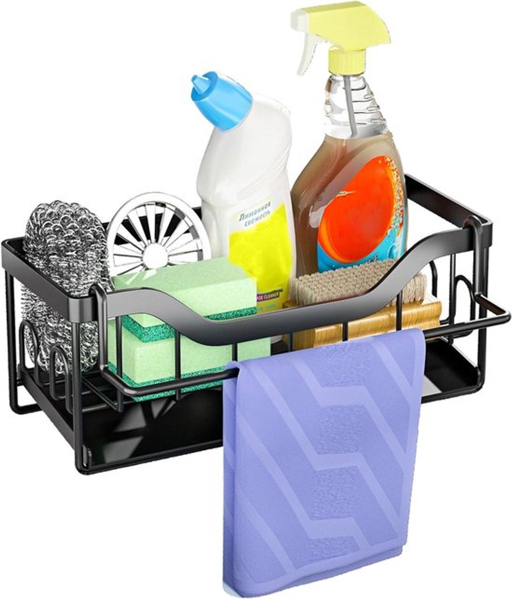 Gootsteen-Organizer voor de Keuken - Met Zelfafvoer - Geschikt voor Sponshouder - Handdoek- en Doekhouder - Superaccessoires voor Keuken en Badkamer