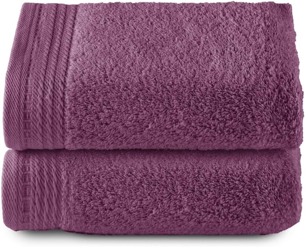 Badhanddoeken - Aubergine - 50 x 100 cm - 100% Katoen - Voor Bad en Douche