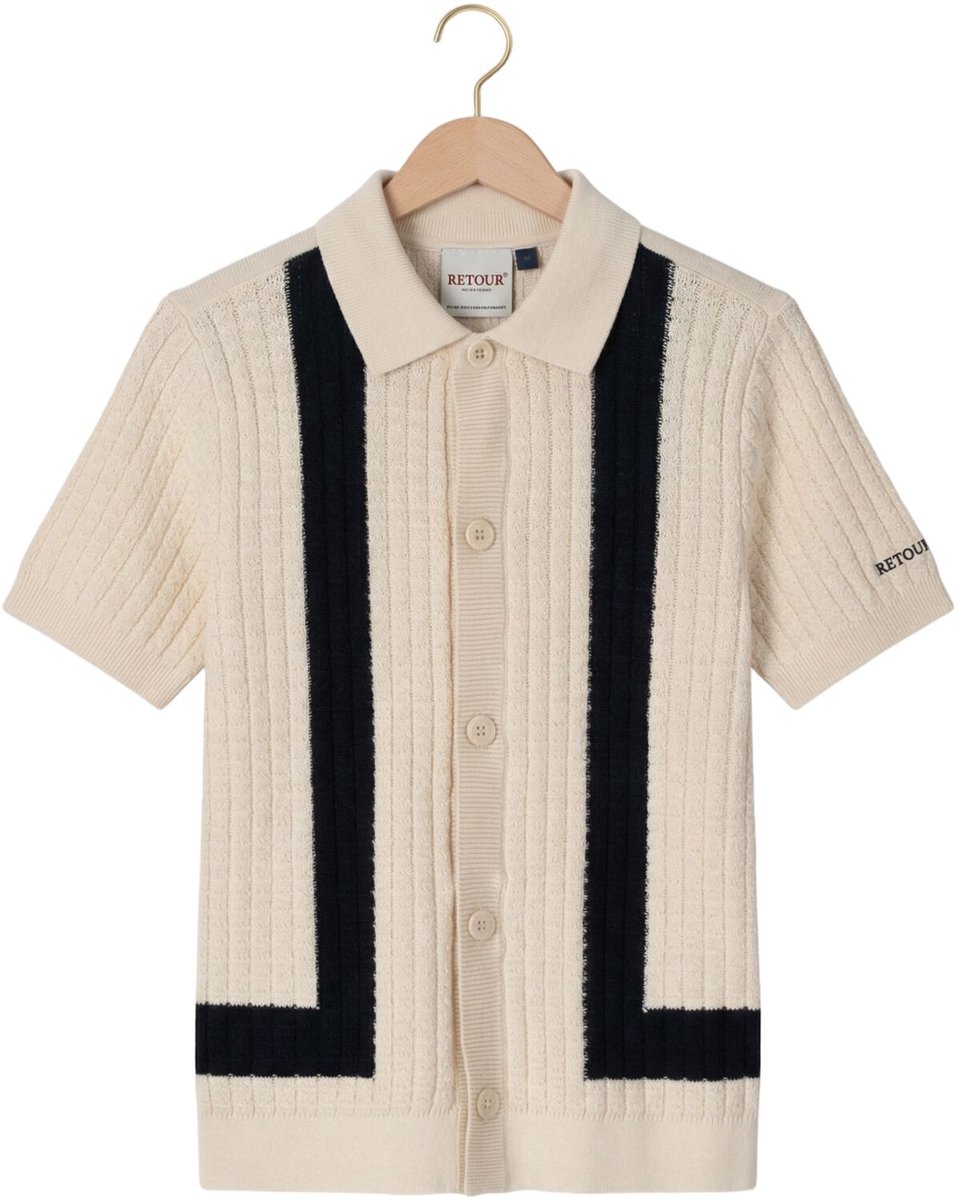 Retour Kane Polo's & T-shirts Jongens - Polo shirt - Creme - Maat 134/140