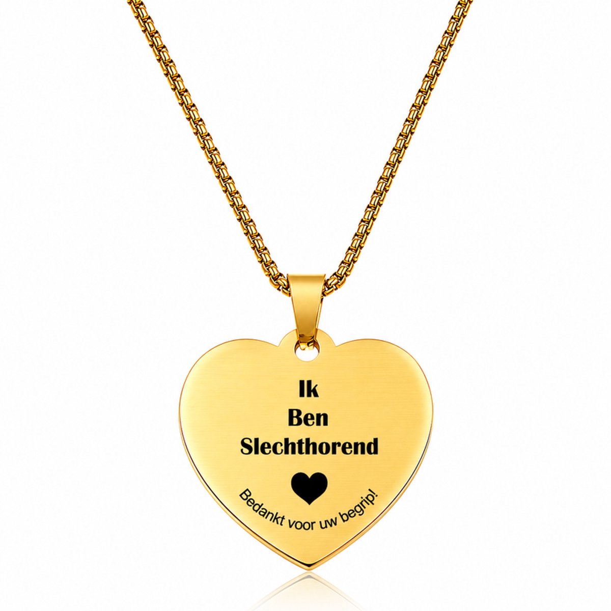 Ketting | Hart | RVS | Goud | Slechthorend