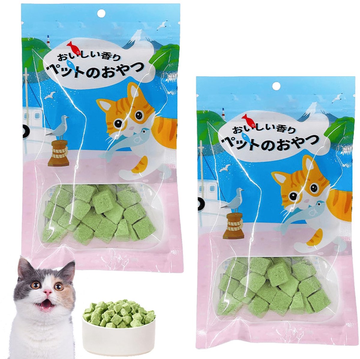 Katzengras Snacks - 2 Stuks, 150g Bevroren Gedroogde Sticks voor Katten