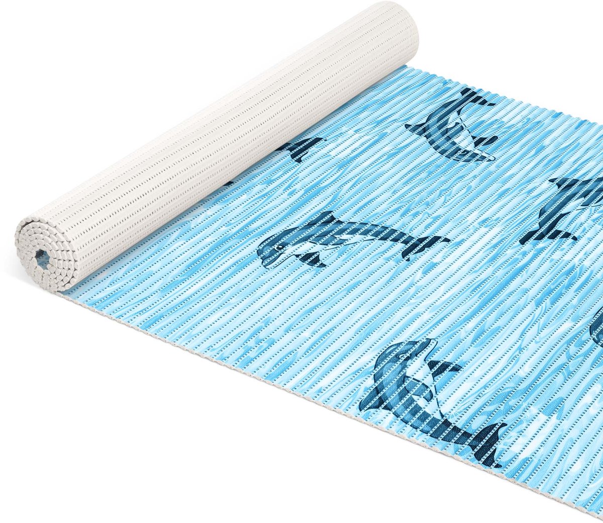 ANRO Badmat Dolfijnen Blauw 65x120cm Antislip Douchemat Afwasbaar Sneldrogend