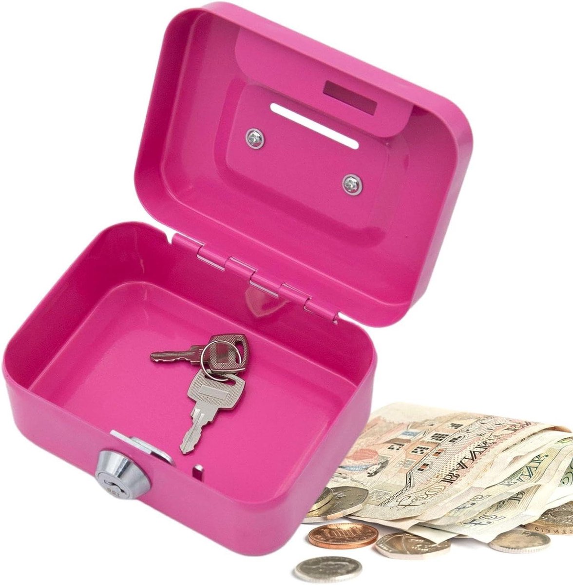 Geld kluis - Mini kluisje - Veilig opbergen - Sleutelvergrendeling - 62 x 9 x 62 cm - Roze