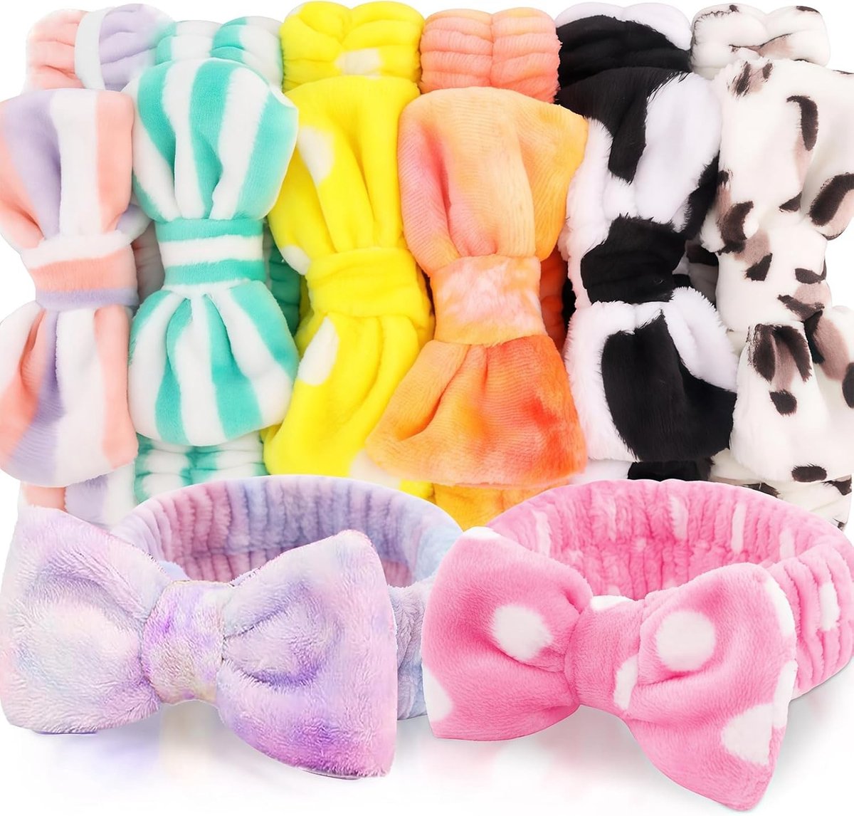 Set van 8 Cosmetische Haarbanden voor Vrouwen, Meisjes en Kinderen - Ideaal voor Gezichtsreiniging, Make-up en Cadeaus in Diverse Kleuren