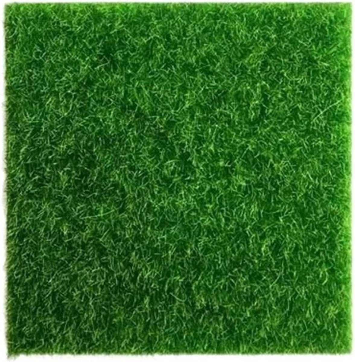 Kunstgras Tapijt - Decoratie Gras - Buiten Decoreren - Onderhoudsvrij - 2 stuks 15x15cm - Groen