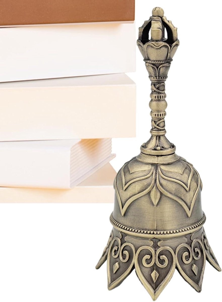 Vintage tafelbel - Metalen rammelaar - Aandacht trekken - Luid geluid - 12 x 5 cm - Meerkleurig