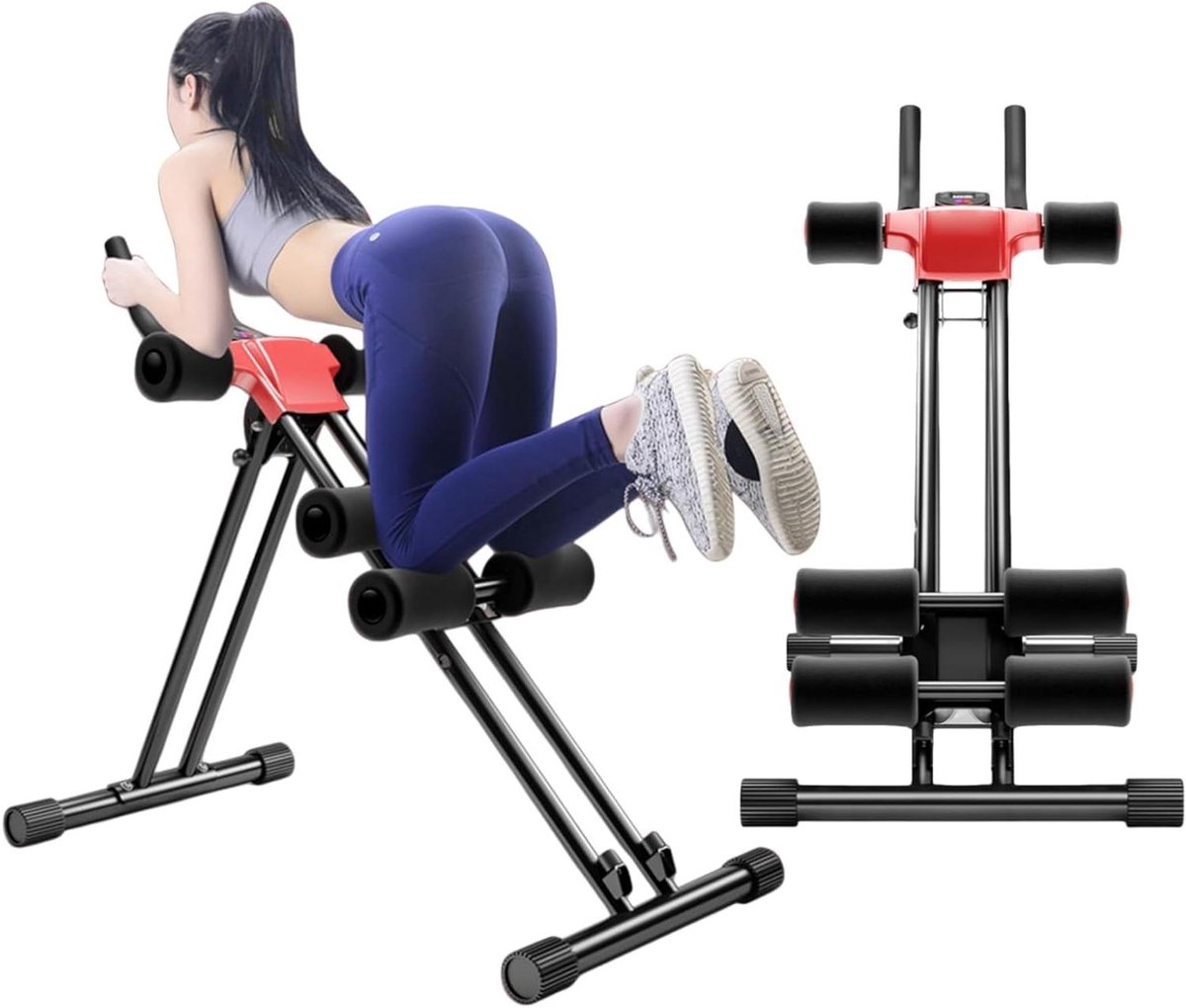 Buikspierwiel - Buiktrainer - Thuis trainen - Verstelbaar met 5 niveaus - Tot 150 kg - Zwart