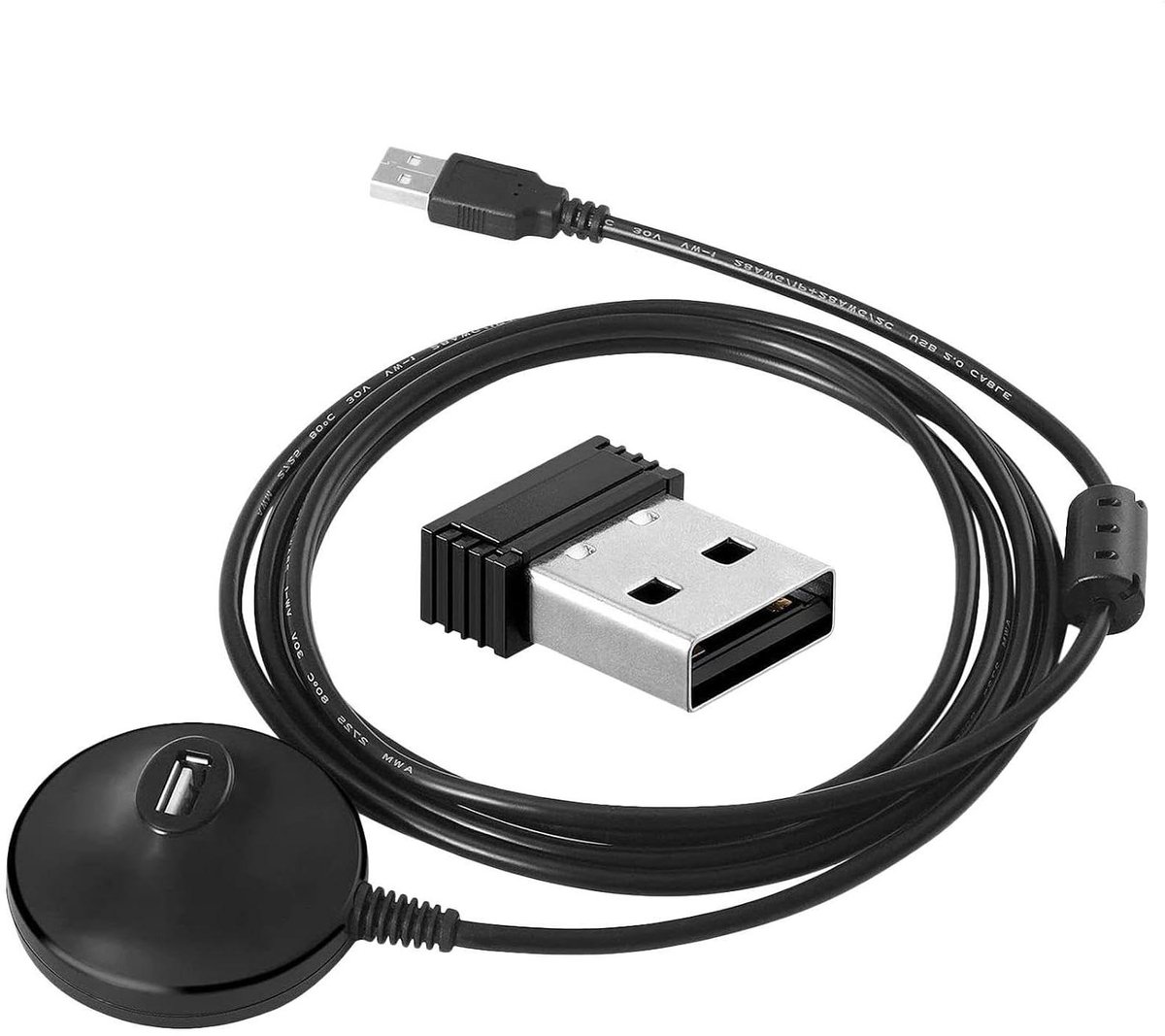 ANT USB Dongle - ANT+ Ontvanger - Fietsdata Ontvangen - Transparante Dataoverdracht - 2m Kabel - Zwart
