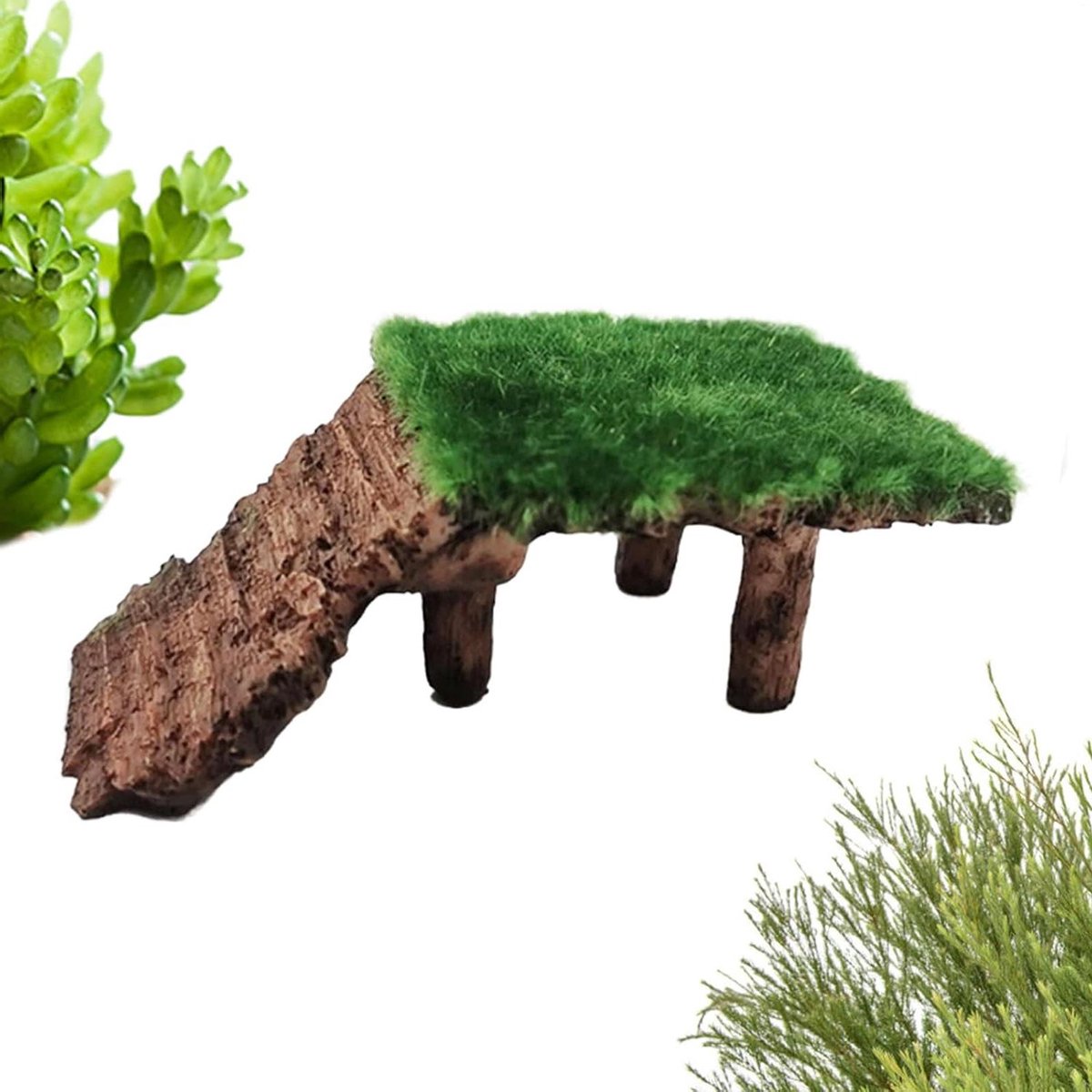Schildpaddenplatform - Rustplatform Terrarium - Reptielen Verzorgen - Geoptimaliseerde Textuur - 6 x 9 x 6 cm - Grijs