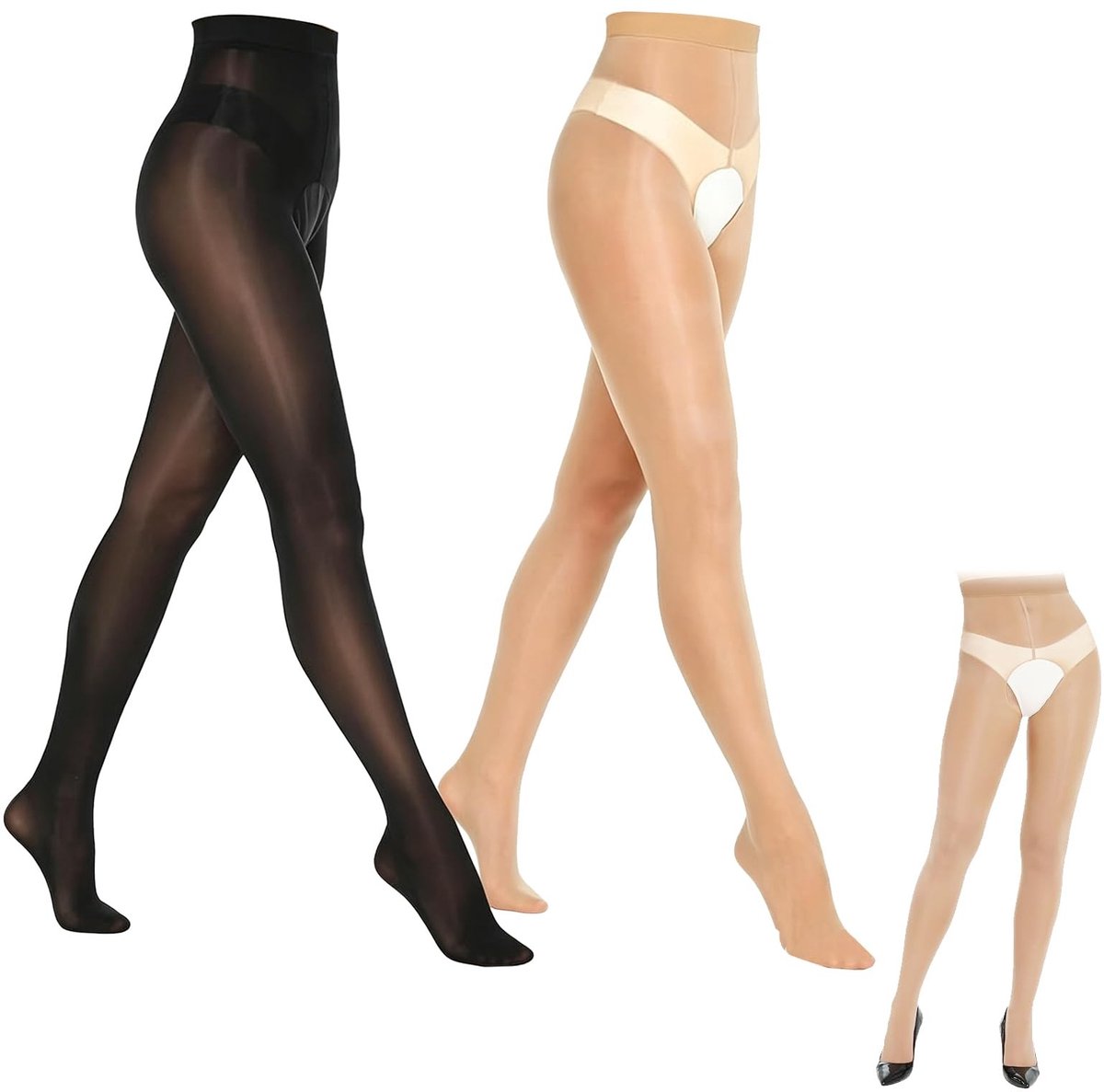 Omgoods - Glanzende en Ademend Dames Strumpfhose - 2 Stuks