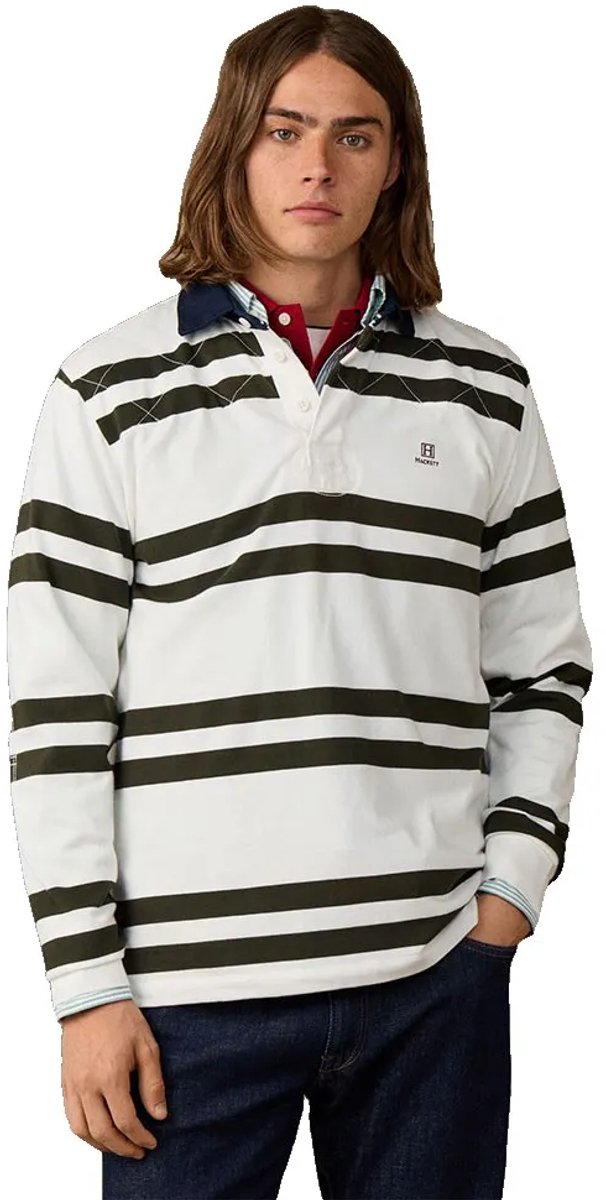 Hackett Hm5700025 Lange Mouw Poloshirt Wit XL Man