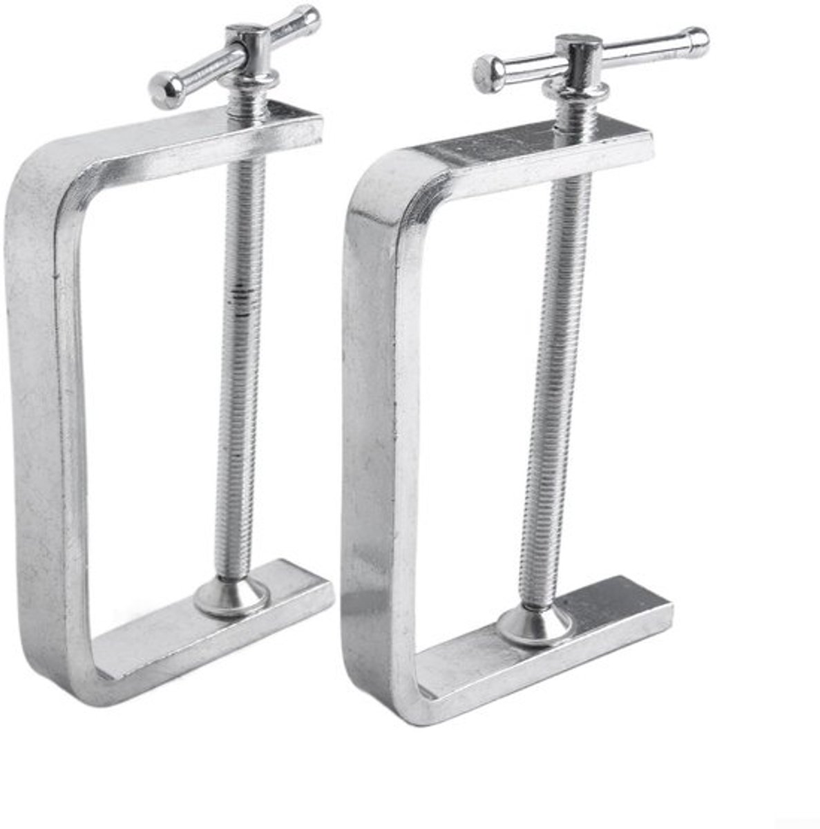 C-klem voor houtbewerking, 50-100 mm, gelegeerd staal, robuuste G-klemmen met brede beakopeningen voor houtbewerking (0-100 mm), 2 stuks