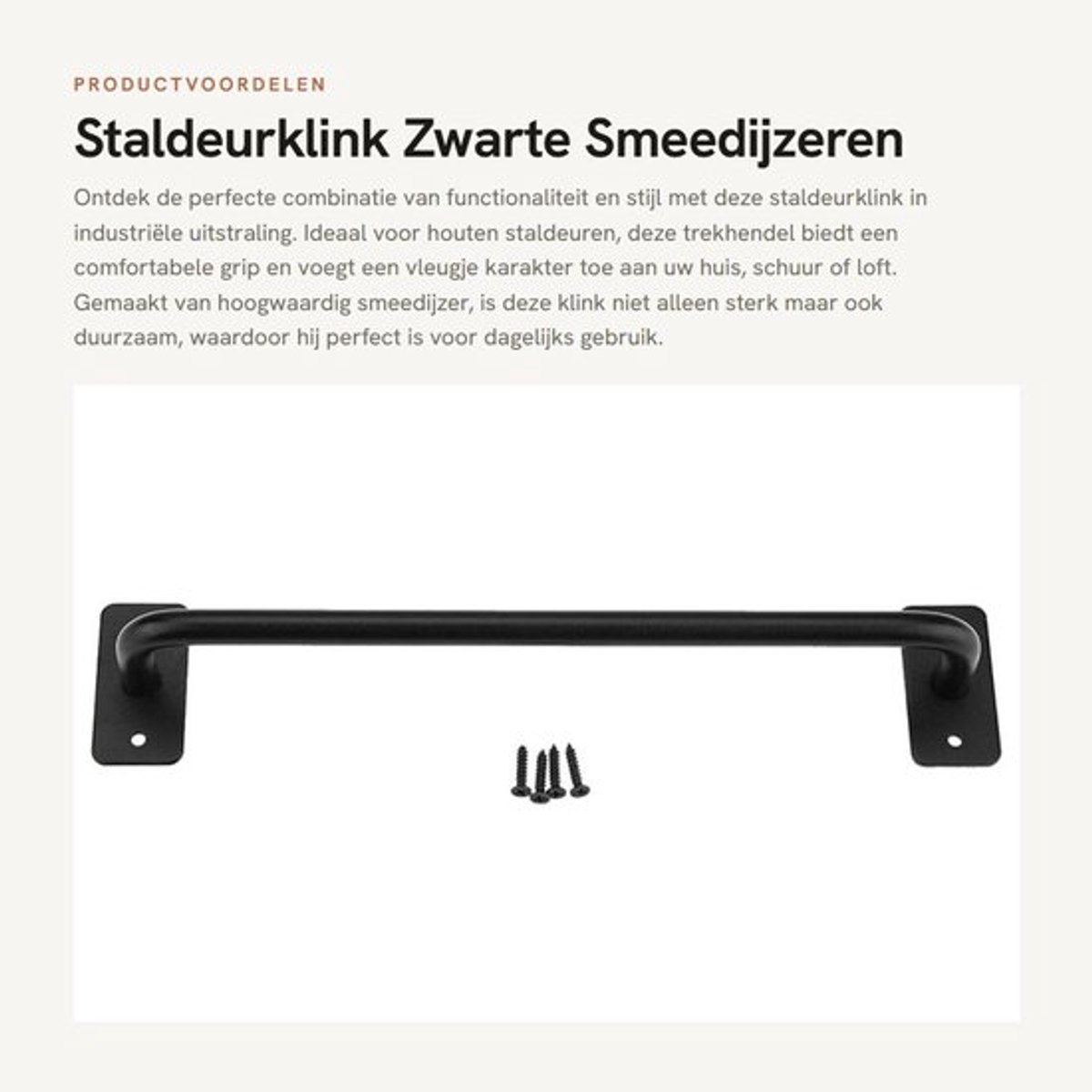 Staldeurklink industriële stijl - Trekhendel - Handgreep - Deurgreep buiten - Schuifdeur - Hoogwaardig ijzer - Sterk en duurzaam