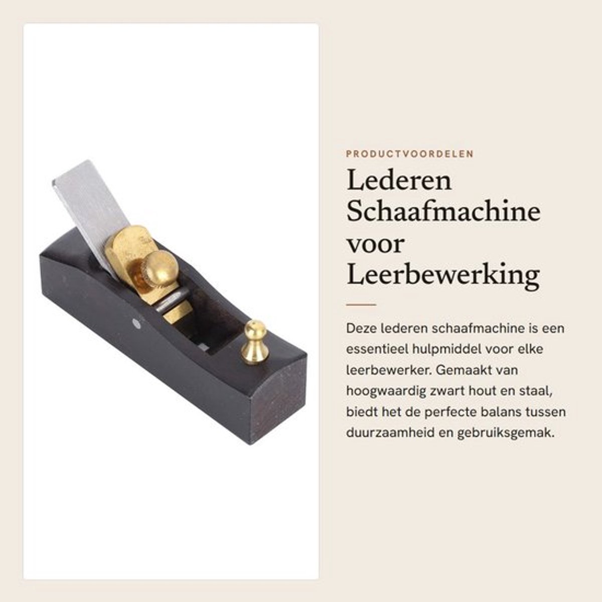Schaafmachine Hoogwaardig Hout en Staal - Vliegtuigsnijder - Leer/Snijden - Compact - Professioneel - Nauwkeurig Werk - Leersnijder