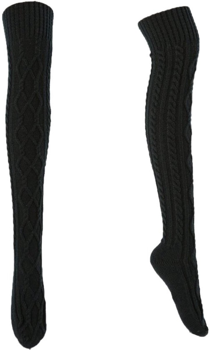 Kniekousen Dames Warm - Gebreide Overknee-sokken - Wollen Beenwarmers - Lange Sokken - 60 cm Hoogte - 1 Paar