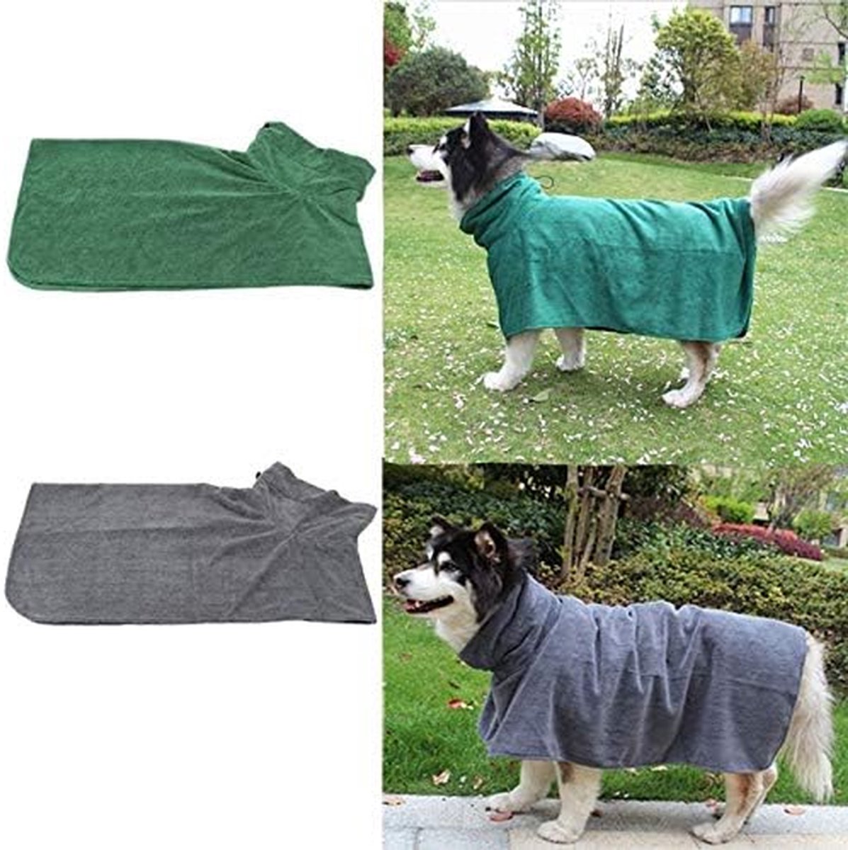 Hondenbadjas - Huisdier handdoek - Dieren drogen - Super absorberend - Large - Paars