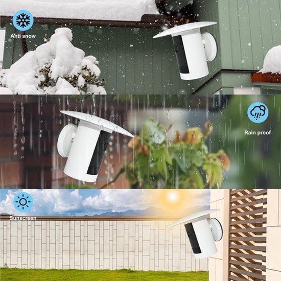 SnelShoppen - Solar Rain Shield Cover voor Ring Outdoor Cam Plus - UV Bestendige Weerbestendige Camera Scherm Cover - Eenvoudige Installatie - Wit — afbeelding 5