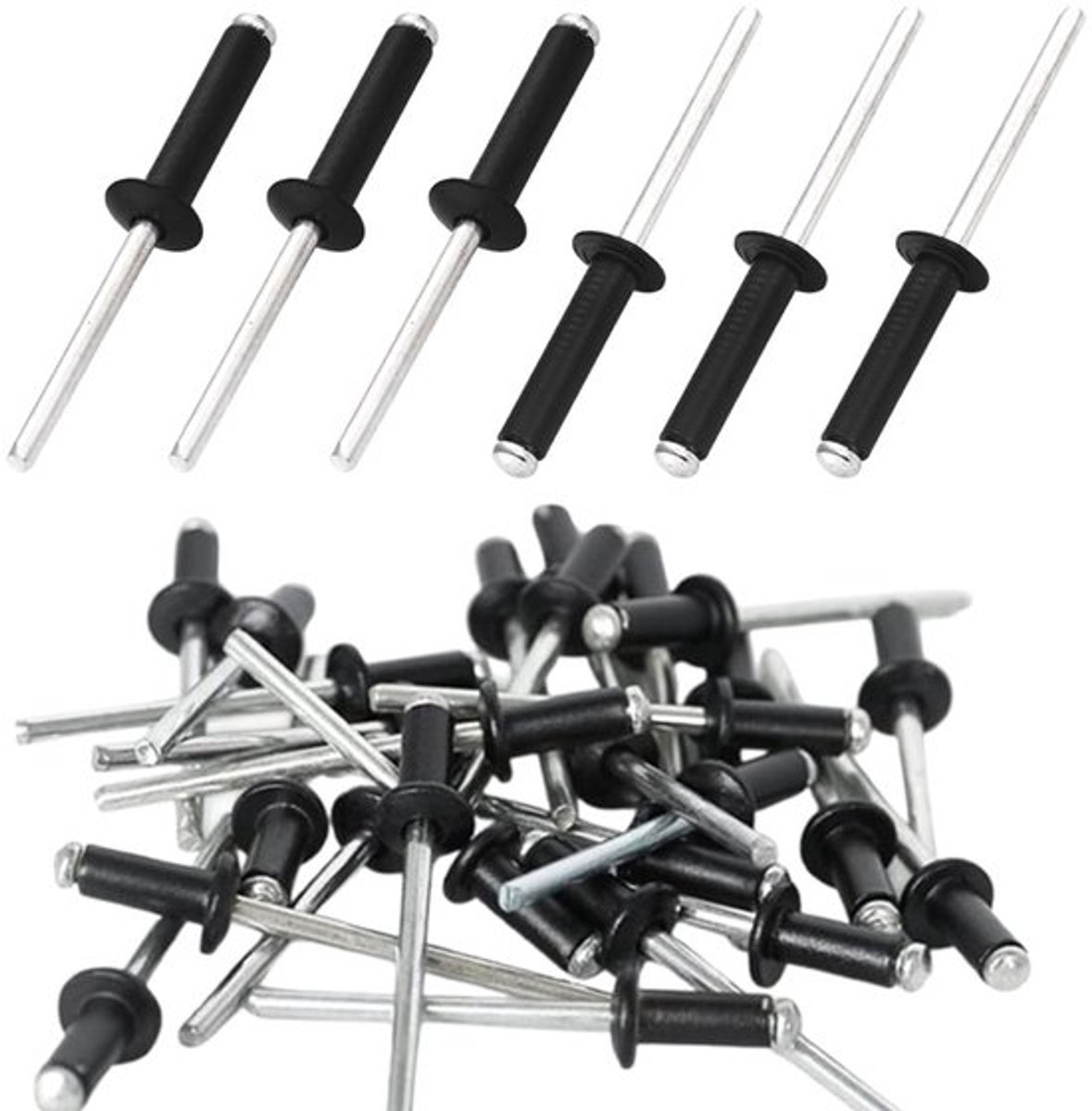 Klinknagels 100 stuks - Aluminium - Brede kop - Blindklinknagels - Geschikt voor metaal/hout/kunststof - 4,8 mm x 13 mm