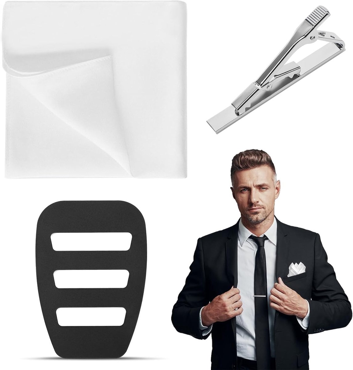 Stijlvolle Witte Zakdoek voor Mannen - Perfect voor Bruiloften, Zakenbijeenkomsten en Feestjes, Luxe Katoenen Zakdoek