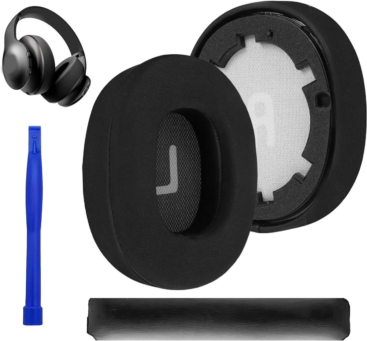 Vervangende Oorkussens - Hoofdband Set - Muziek Luisteren - Memory Foam Comfort - 9 x 10 x 1 cm