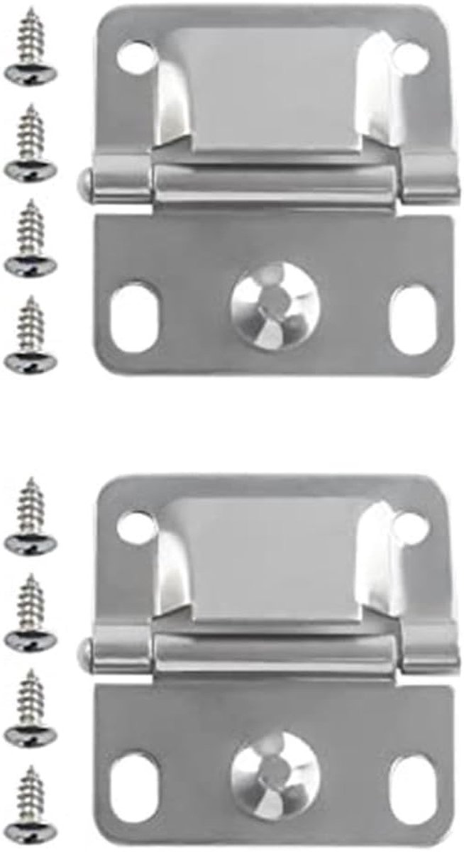 Roestvrijstalen Koelscharnieren - Vervangingsset Koeler - Koeler Repareren - Roestbestendig Metaal - 5 x 5 cm - Zilver