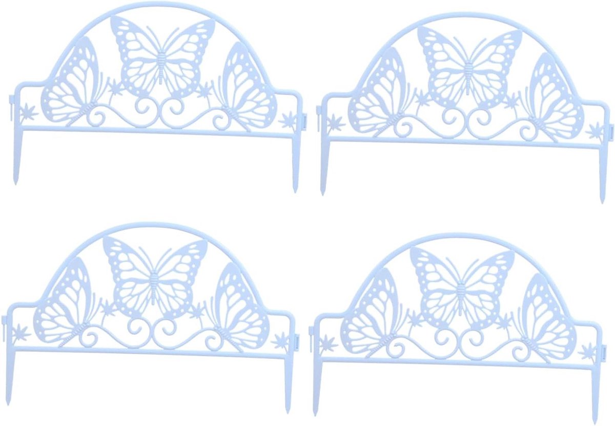 Tuinafsluiting Panelen - Tuinranden Decoratie - Tuin Decoreren - Weerbestendig Plastic - 47x22 cm - Wit