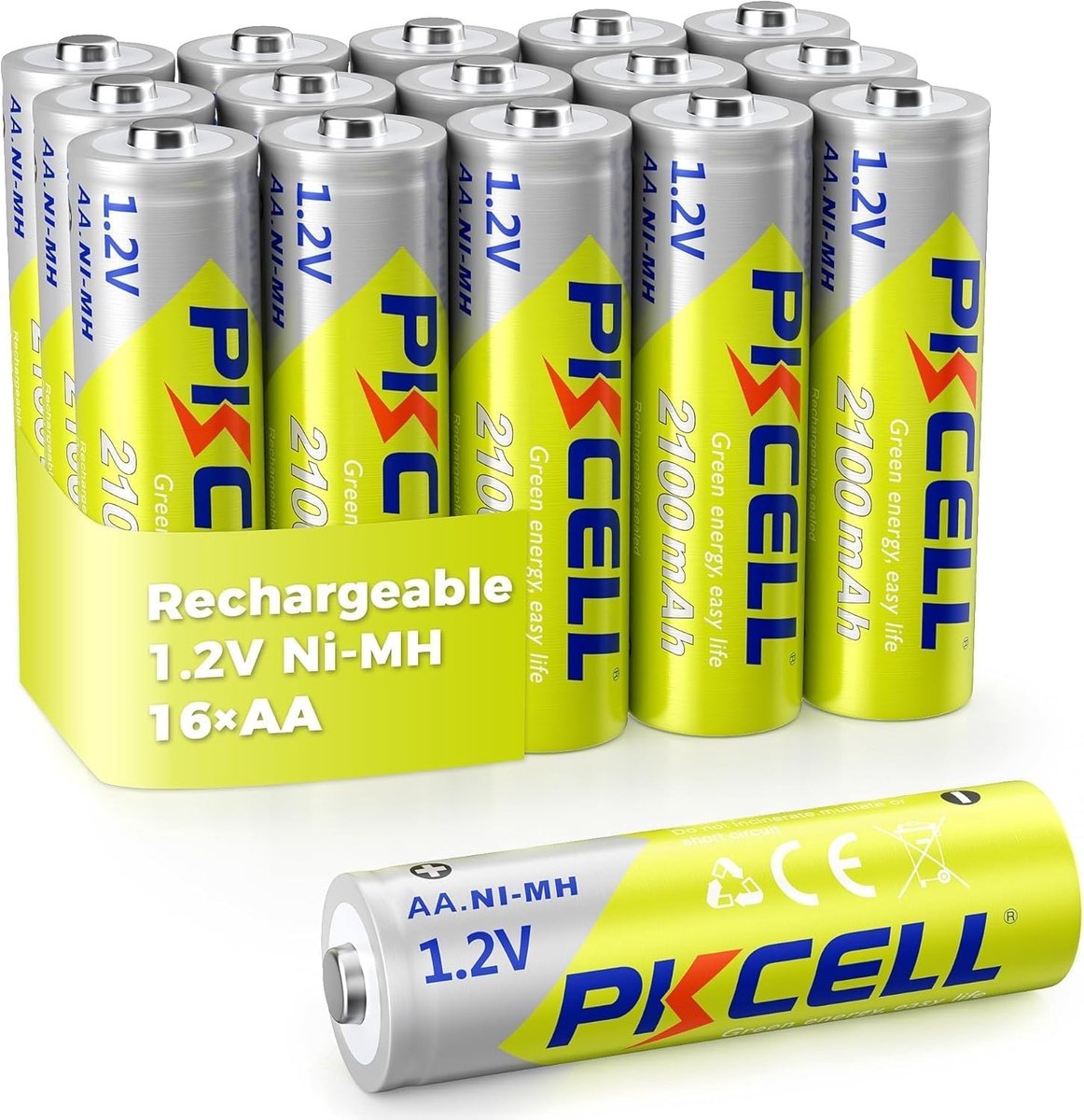 Oplaadbare AA NiMH Batterijen - Hoge Capaciteit - 2100 mAh - Geschikt voor Alledaagse Apparaten