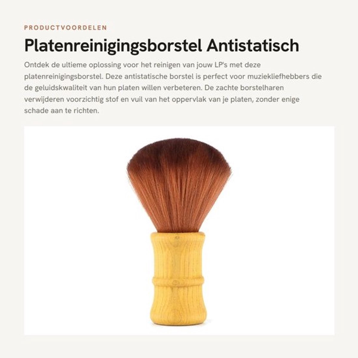 Platenreinigingsborstel Antistatisch - Professioneel - Soft Borstel - Snel en Effectief - Veroorzaakt Geen Schade - Hoogste Geluidskwaliteit - Platenborstel
