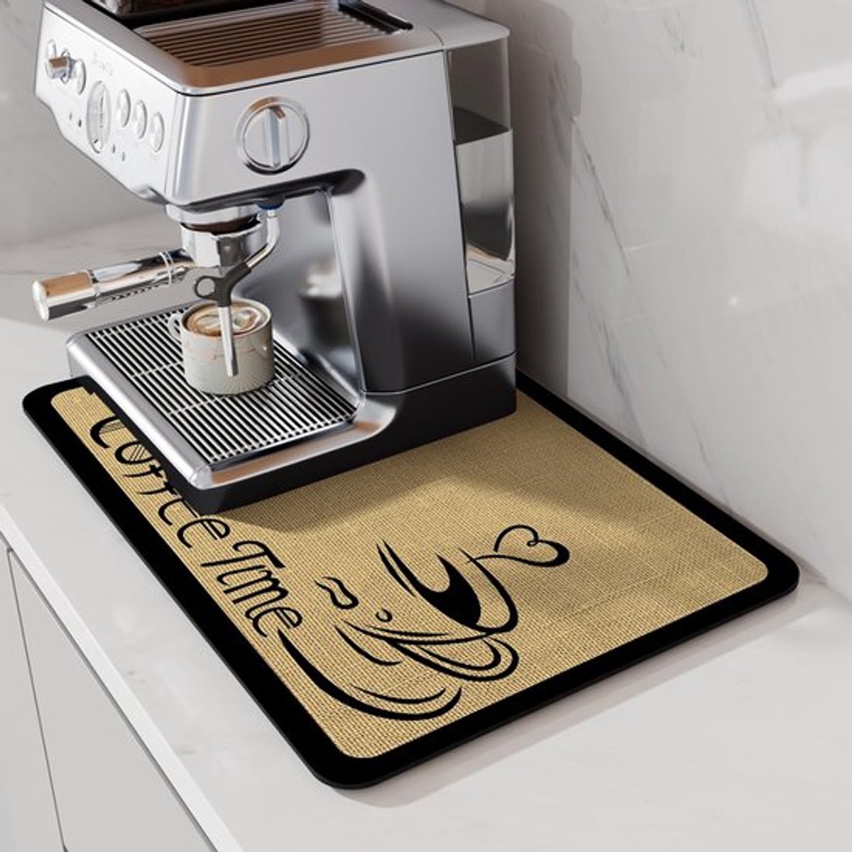 Koffiemat Vlekabsorberend - Droogmat - Waterdicht - Antislip - 50x30cm - Hoogwaardig Materiaal - Afdruipmat