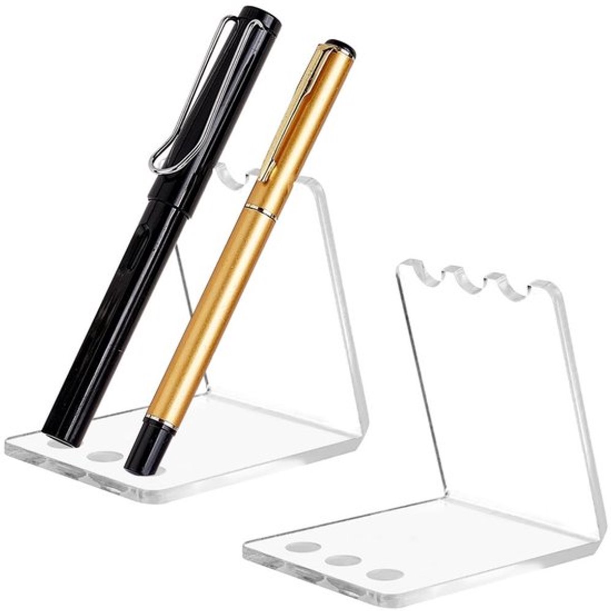 Pennenhouder 3 Slots - Bureau Organizer - Pennenbakje - Desk Organizer - Pennenetui - 2 Stuks - Transparant Design - Pennenorganizer